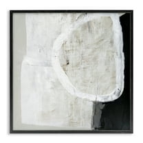 Stupell Industries Modern Neutral Abstraction Abstract Painting Black Framed Art Print Wall Art, 12 x 12