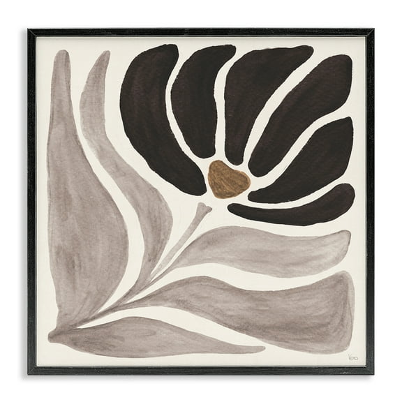 Stupell Industries Modern Neutral Bloom Botanical & Floral Painting Black Framed Art Print Wall Art, 12 x 12