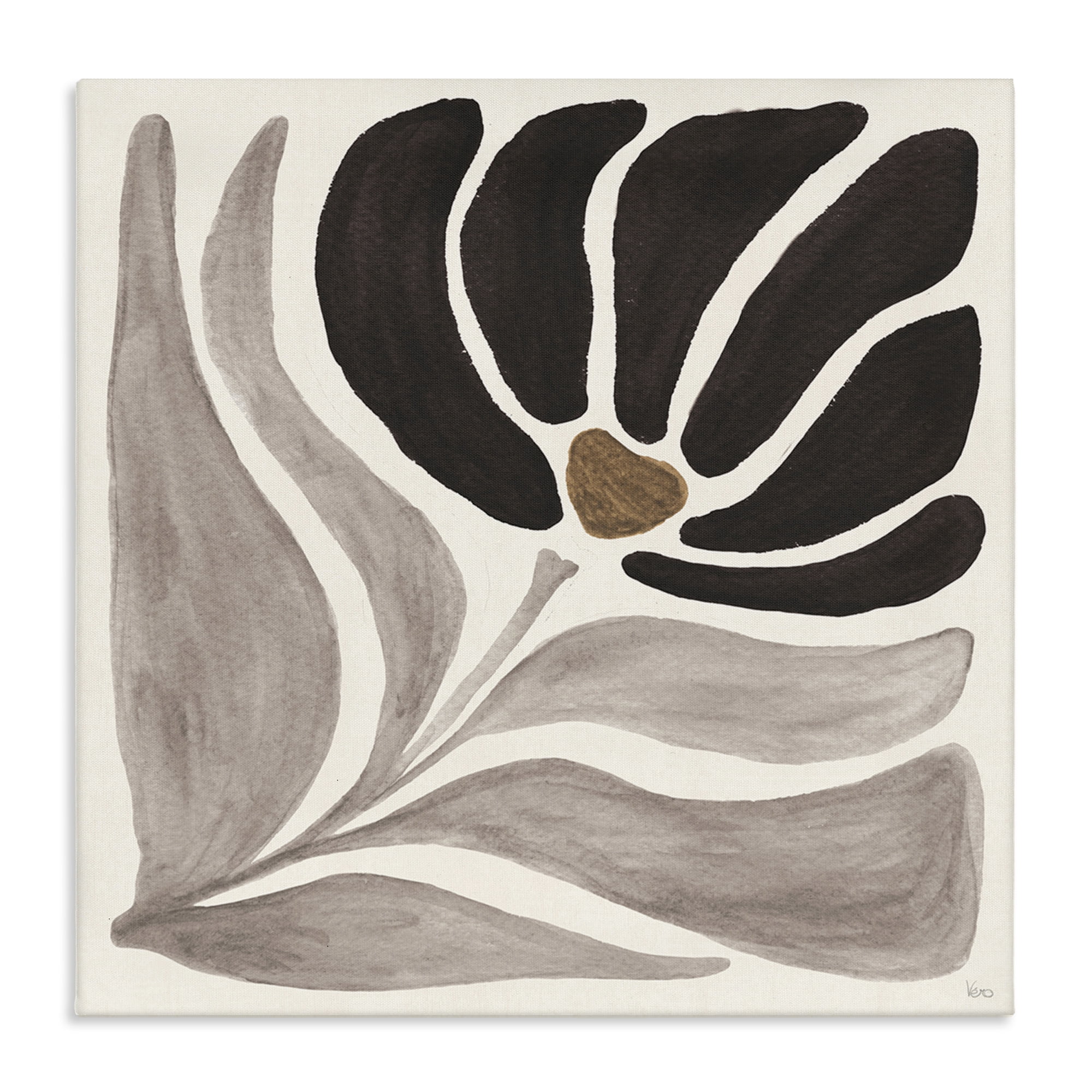 Stupell Industries Modern Neutral Bloom Botanical & Floral Painting Gallery Wrapped Canvas Art Print Wall Art, 30 x 30