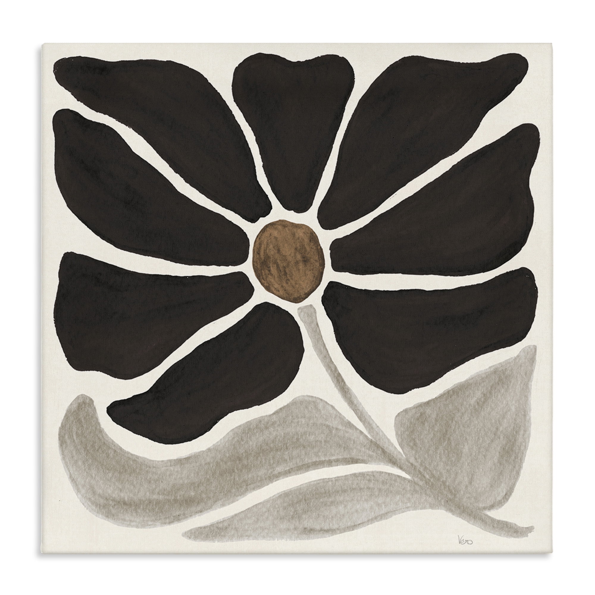 Stupell Industries Modern Neutral Flower Botanical & Floral Painting Gallery Wrapped Canvas Art Print Wall Art, 24 x 24