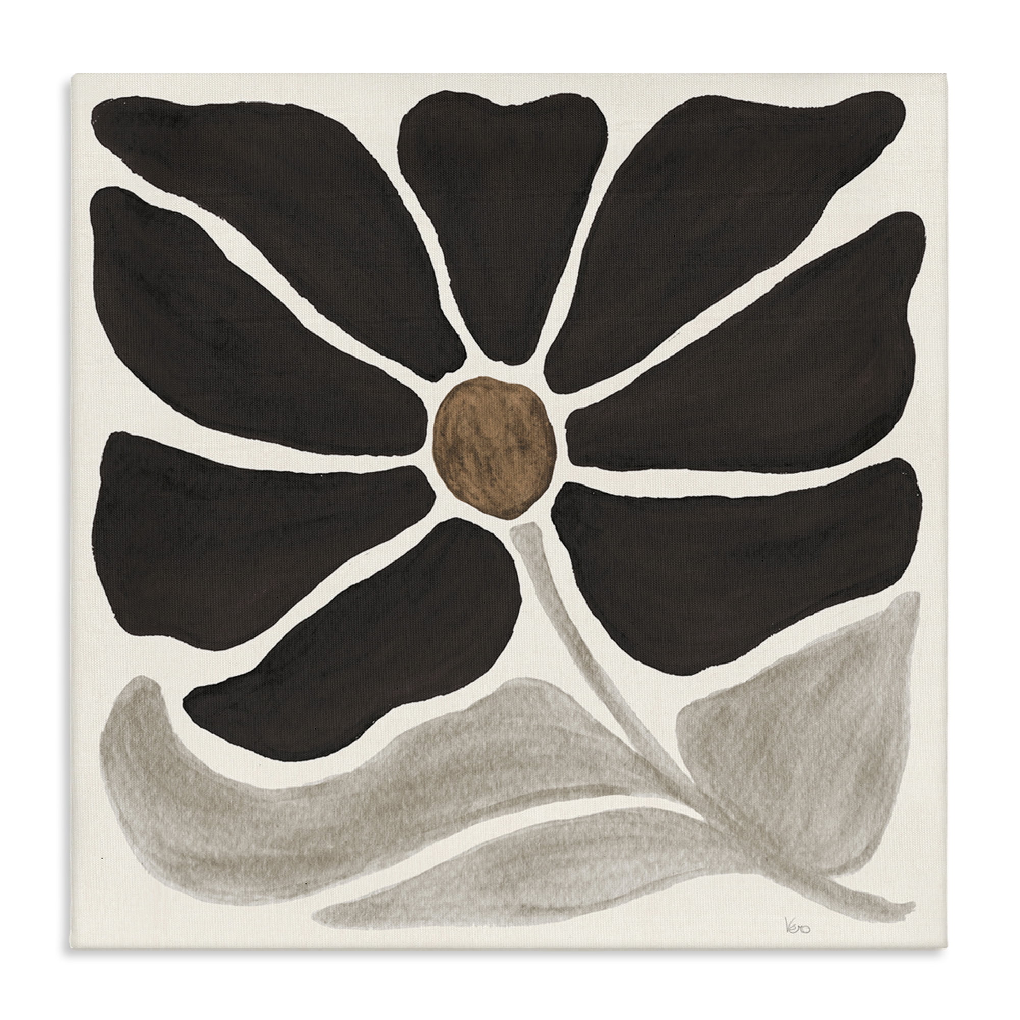 Stupell Industries Modern Neutral Flower Botanical & Floral Painting Gallery Wrapped Canvas Art Print Wall Art, 30 x 30