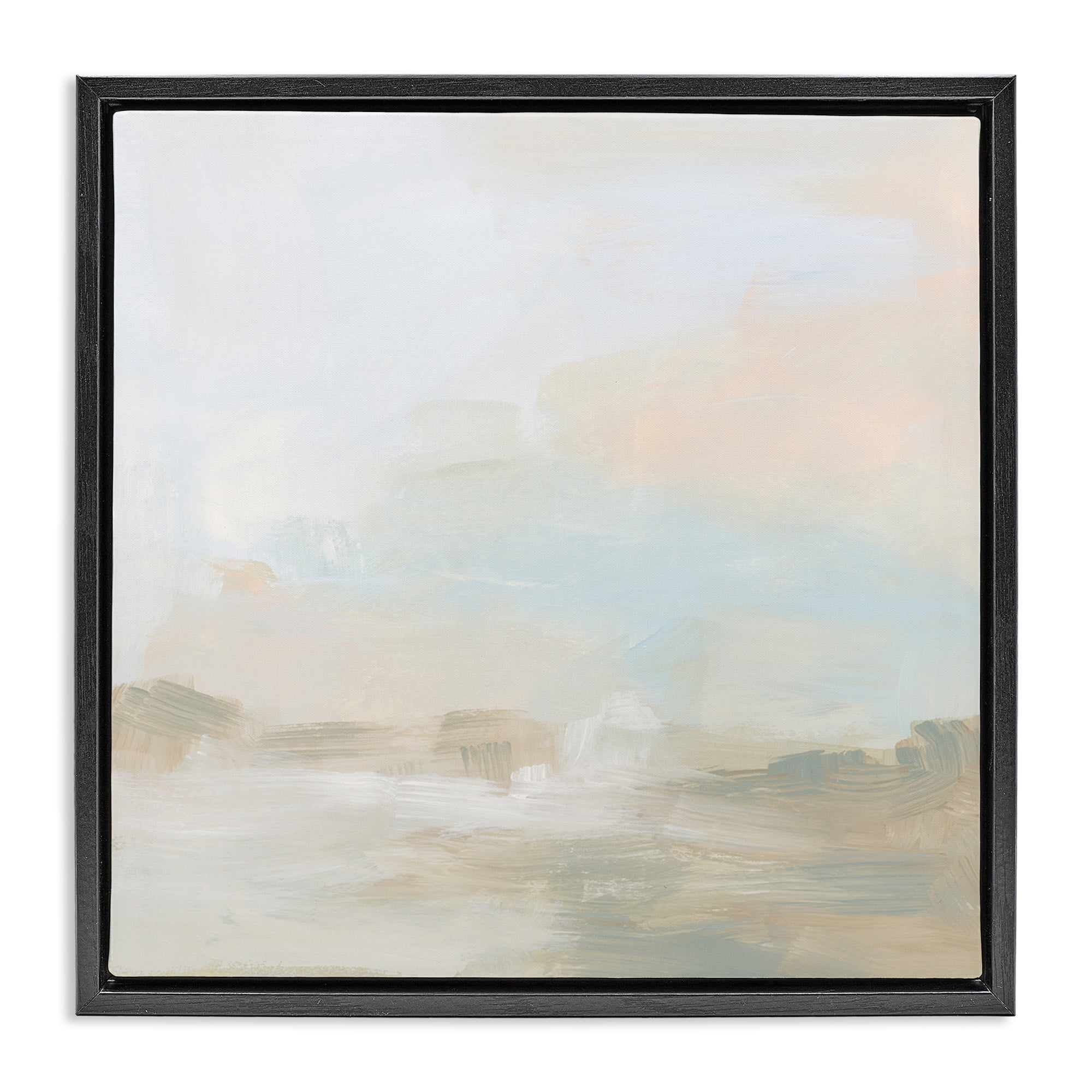 Stupell Industries Modern Neutral Landscape Abstract Abstract Painting Black Floater Framed Canvas Art Print Wall Art, 25 x 25