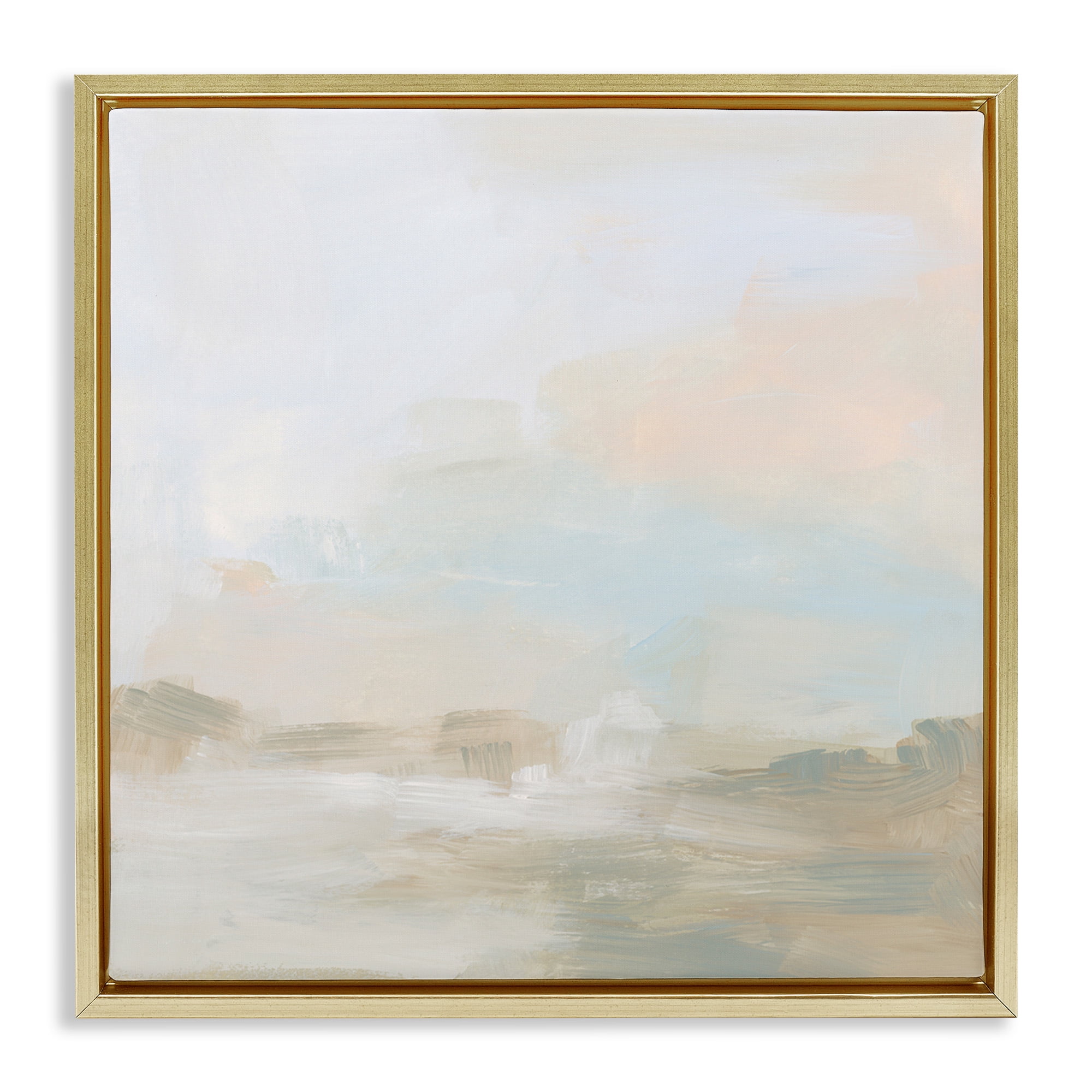 Stupell Industries Modern Neutral Landscape Abstract Abstract Painting Gold Floater Framed Canvas Art Print Wall Art, 18 x 18