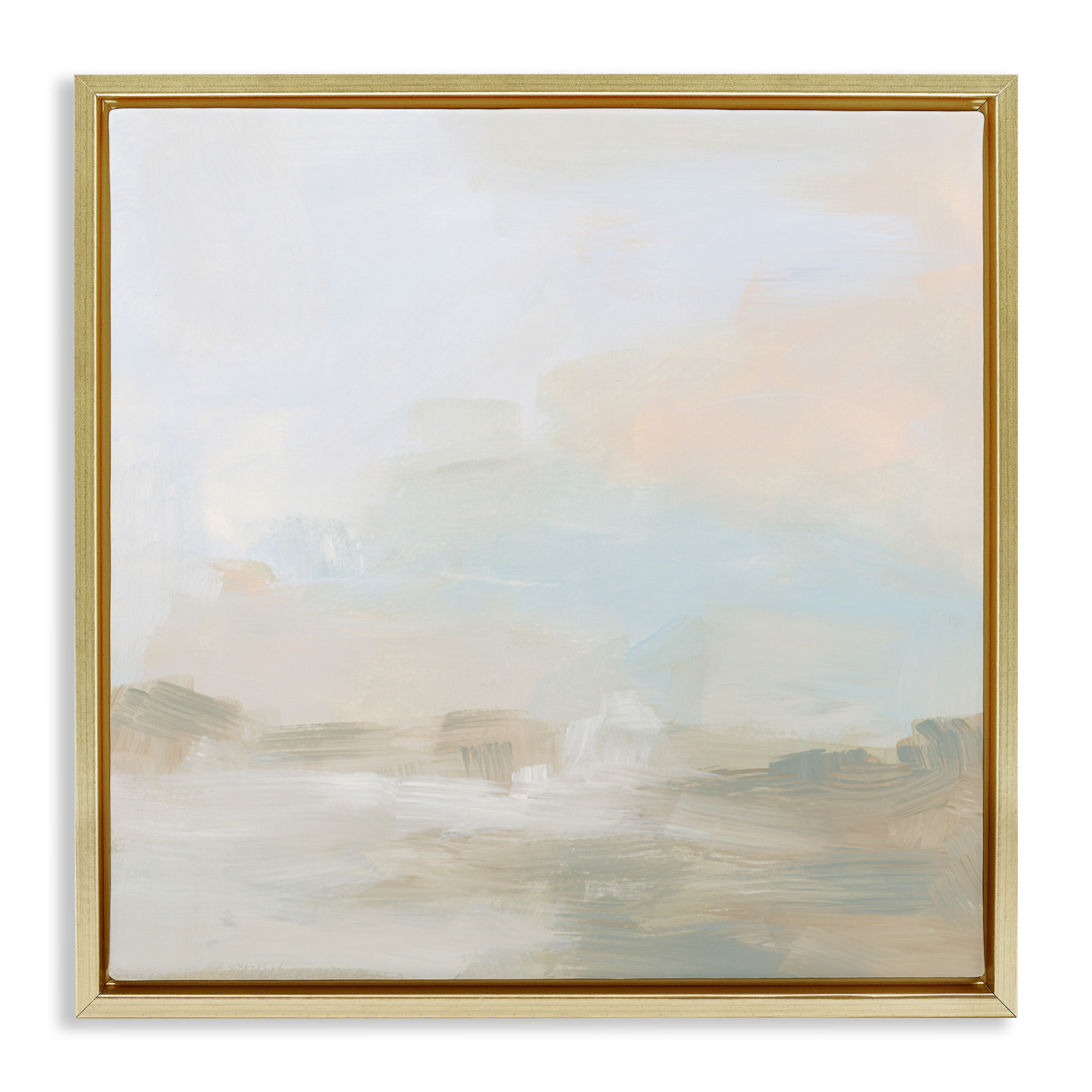 Stupell Industries Modern Neutral Landscape Abstract Abstract Painting Gold Floater Framed Canvas Art Print Wall Art, 25 x 25