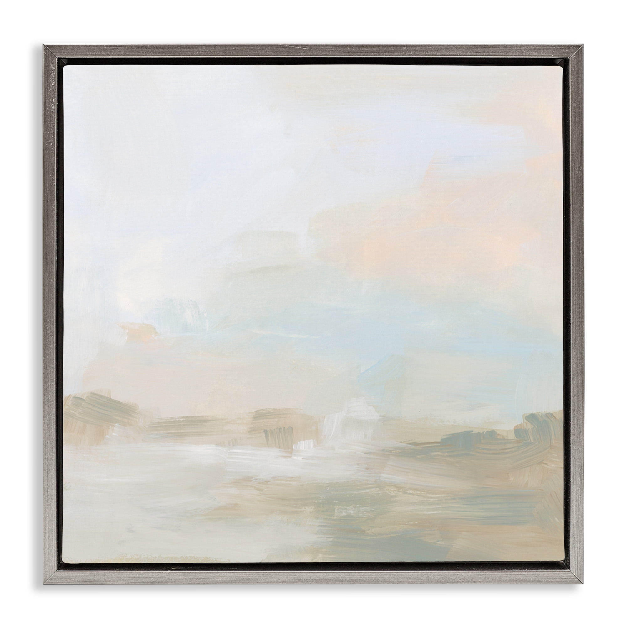 Stupell Industries Modern Neutral Landscape Abstract Abstract Painting Gray Floater Framed Canvas Art Print Wall Art, 25 x 25