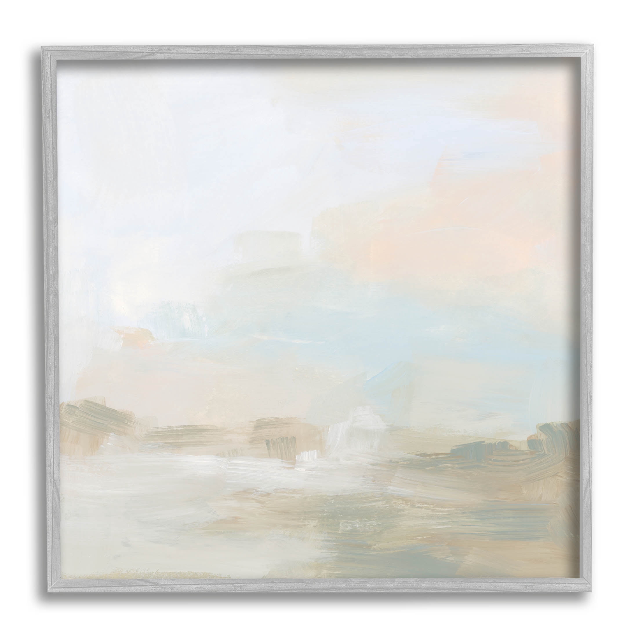 Stupell Industries Modern Neutral Landscape Abstract Painting Gray Framed Art Print Wall Art, Design by June Erica Vess