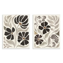Stupell Industries Modern Neutral Petals Plants & Flowers Painting Unframed Art Print Wall Art, 11 x 14, Set of 2
