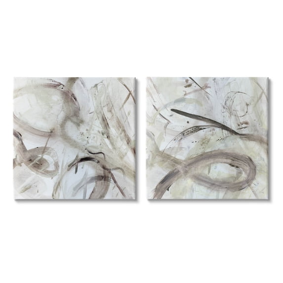 Stupell Industries Modern Neutral Tones Abstract Painting Gallery Wrapped Canvas Print Wall Art, Set of 2, Design by Susan Jill