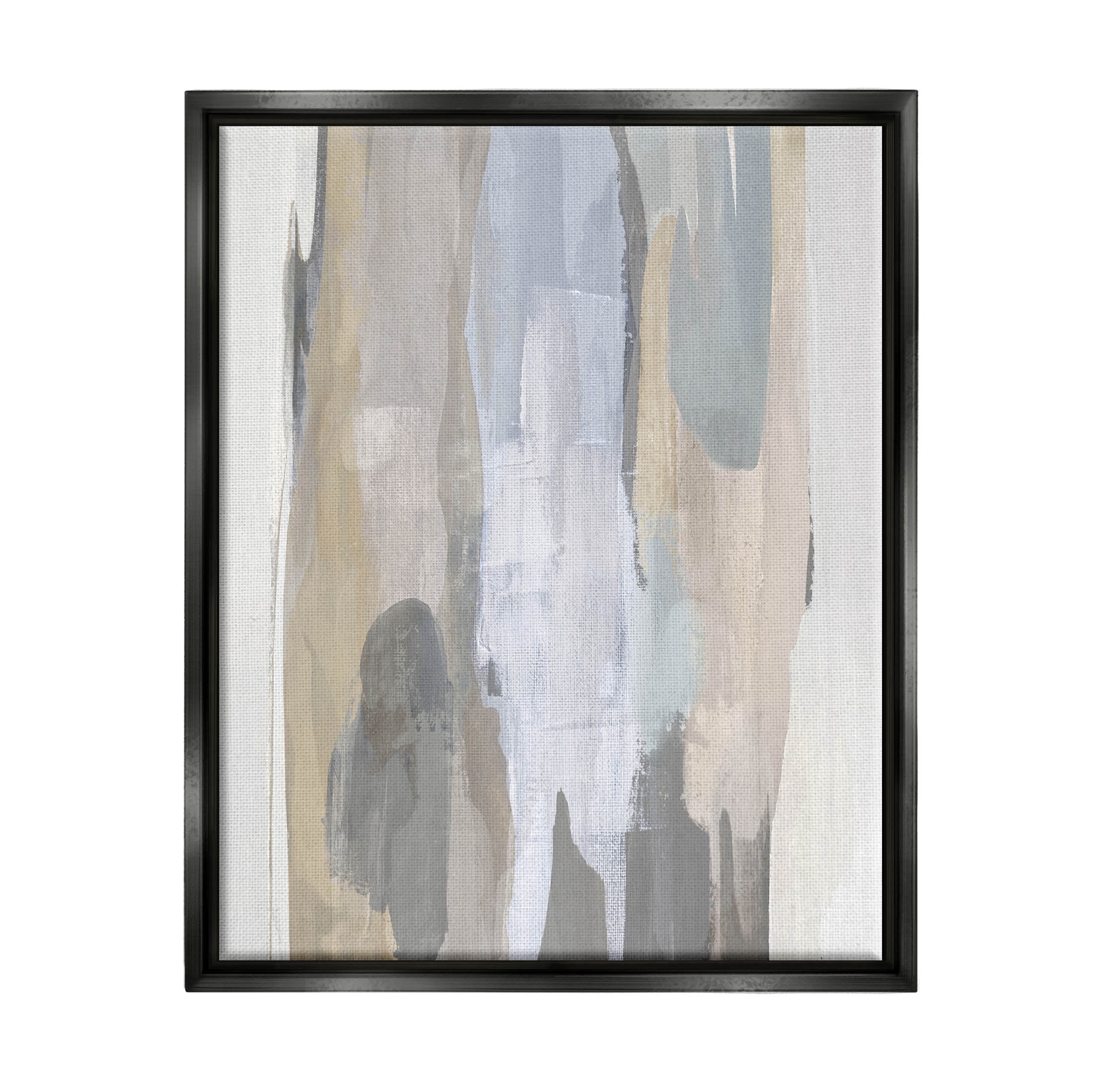 Stupell Industries Modern Neutral Tones Arrangement Graphic Art Jet Black Floating Framed Canvas Print Wall Art, Design by Jackie Hanson