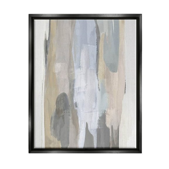 Stupell Industries Modern Neutral Tones Arrangement Graphic Art Jet Black Floating Framed Canvas Print Wall Art, Design by Jackie Hanson