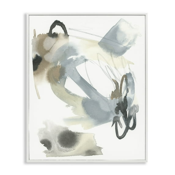 Stupell Industries Modern Neutral Watercolor Abstract Painting White Framed Art Print Wall Art, 11 x 14