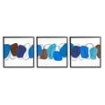 thumbnail image 1 of Stupell Industries Modern Oblong Blue Shapes Geometric Abstract Scribble Graphic Art Black Framed Art Print Wall Art, Set of 3, Design by Ruth Fromstein, 1 of 5