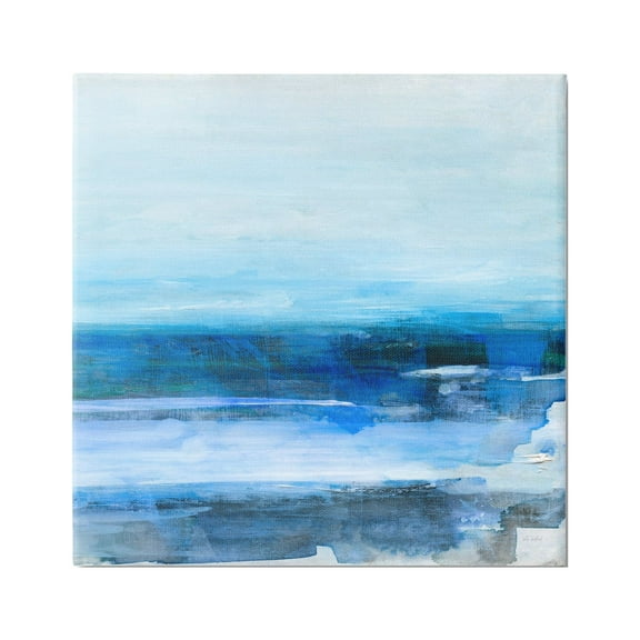 Stupell Industries Modern Ocean Beach Scene Abstract Painting Gallery Wrapped Canvas Art Print Wall Art, 36 x 36