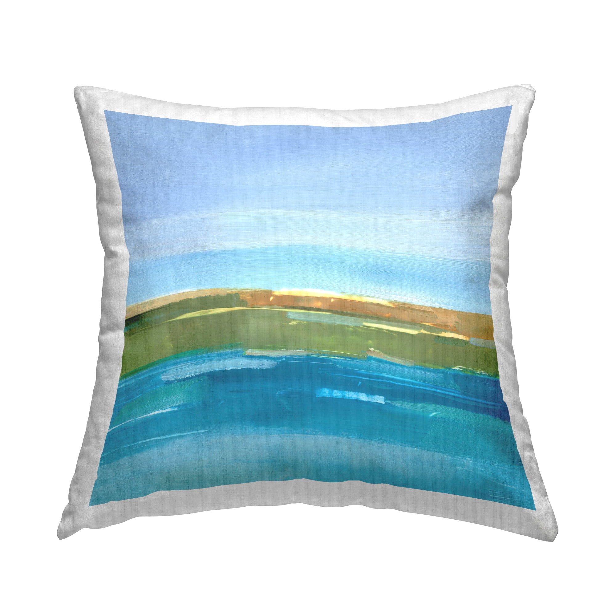 Stupell Industries Modern Ocean Landscape Square Decorative Printed Throw Pillow, 18 x 18