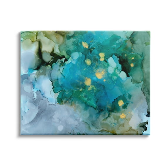 Stupell Industries Modern Ocean Water Abstract Painting Fluid Watercolor Composition, 48 x 36,Design by Victoria Borges