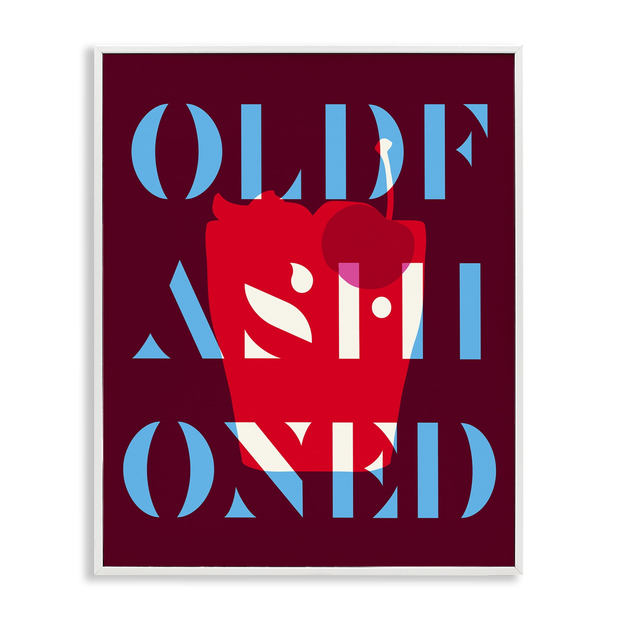 Stupell Industries Modern Old Fashioned Food & Beverage Painting White Framed Art Print Wall Art, 24 x 30