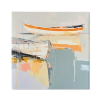 Stupell Industries Modern Orange Boats Abstract Painting Gallery Wrapped Canvas Art Print Wall Art, 17 x 17