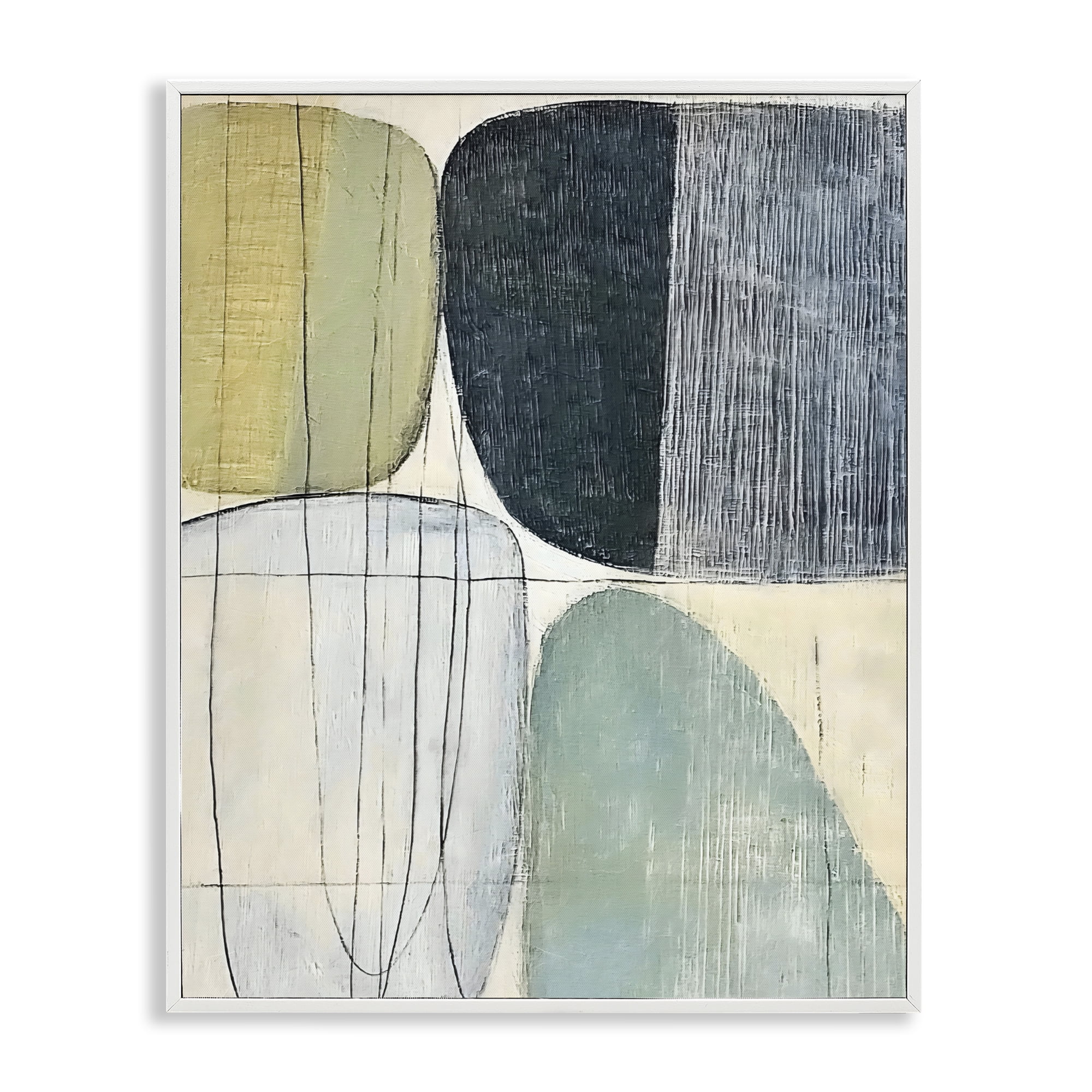 Stupell Industries Modern Organic Composition White Framed Giclee Art, design by Riley B
