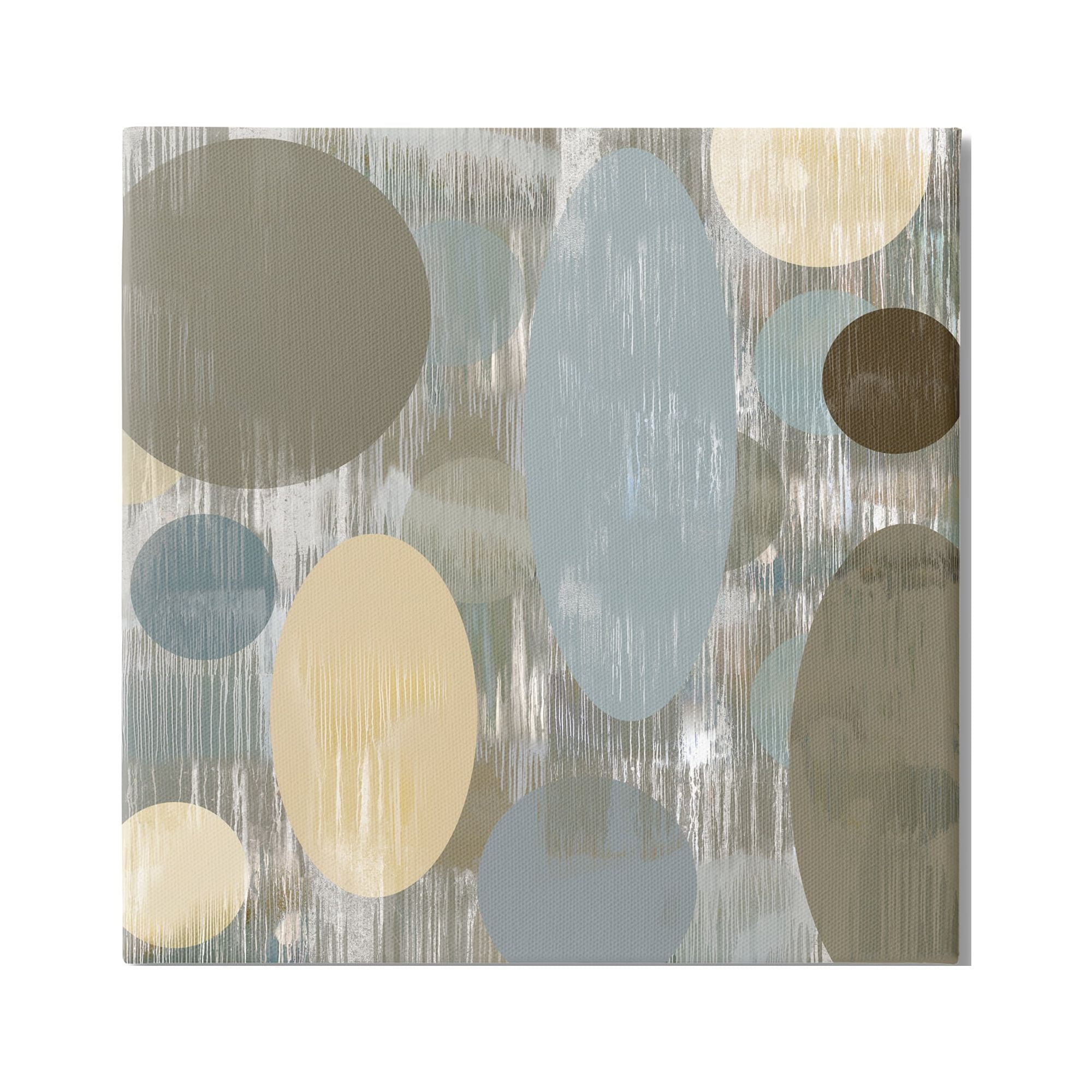 Stupell Industries Modern Ovals Abstraction Abstract Painting Gallery Wrapped Canvas Print Wall Art, 17 x 17