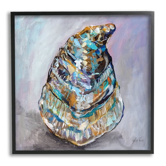 Stupell Industries Modern Oyster Painting Animals & Insects Painting Black Framed Art Print Wall Art, 12 x 12
