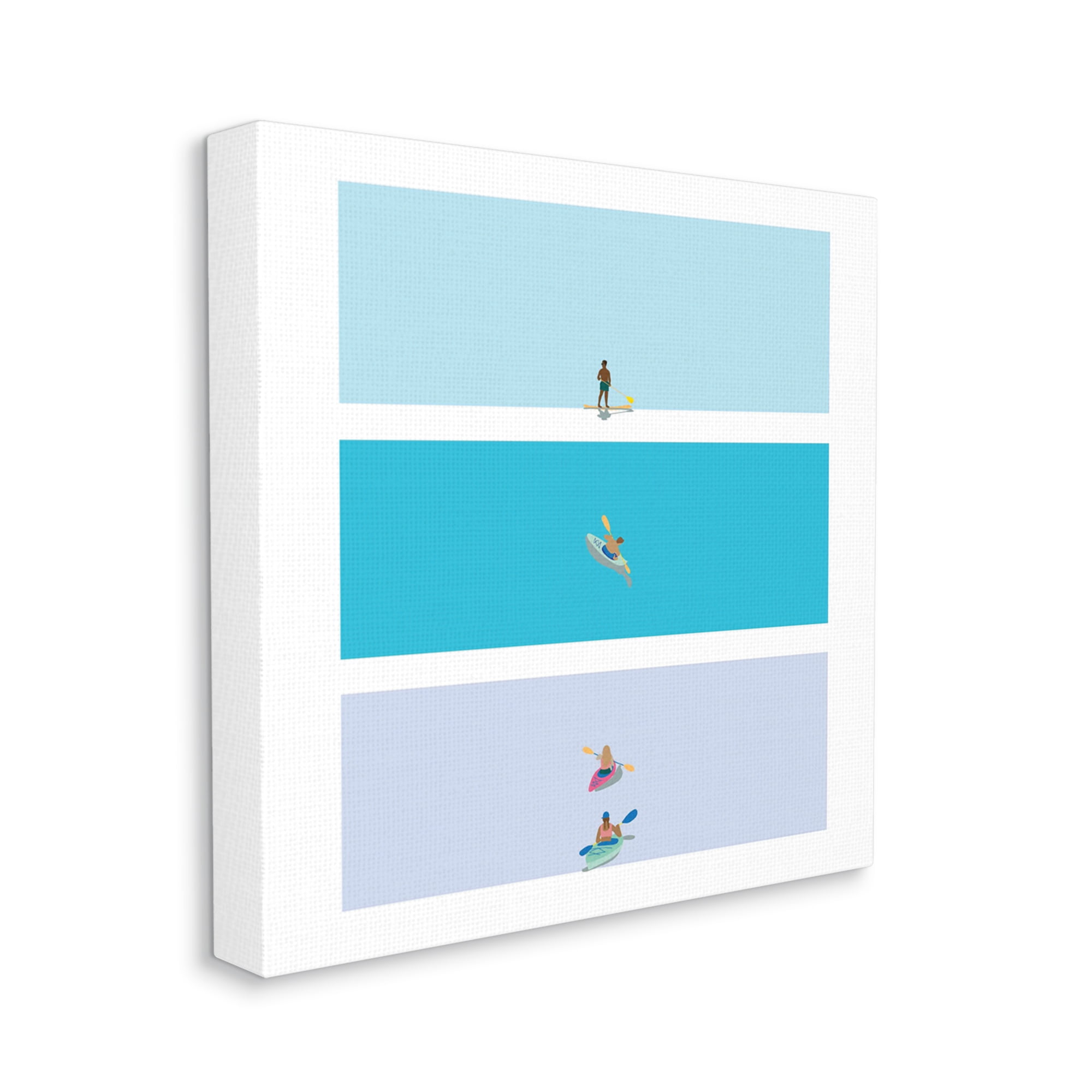 Stupell Industries Modern Paddle Boarding and Kayaks Athletes Summer Sports, 36 x 36, Designed by Make Much Studios