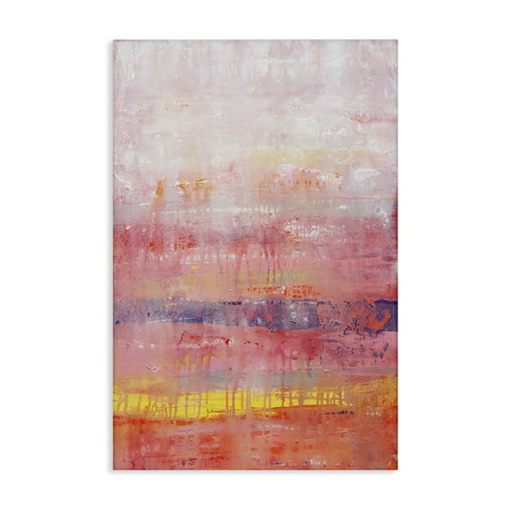Stupell Industries Modern Paint Drip on Pink Abstract Painting Gallery Wrapped Canvas Art Print Wall Art, 16 x 24