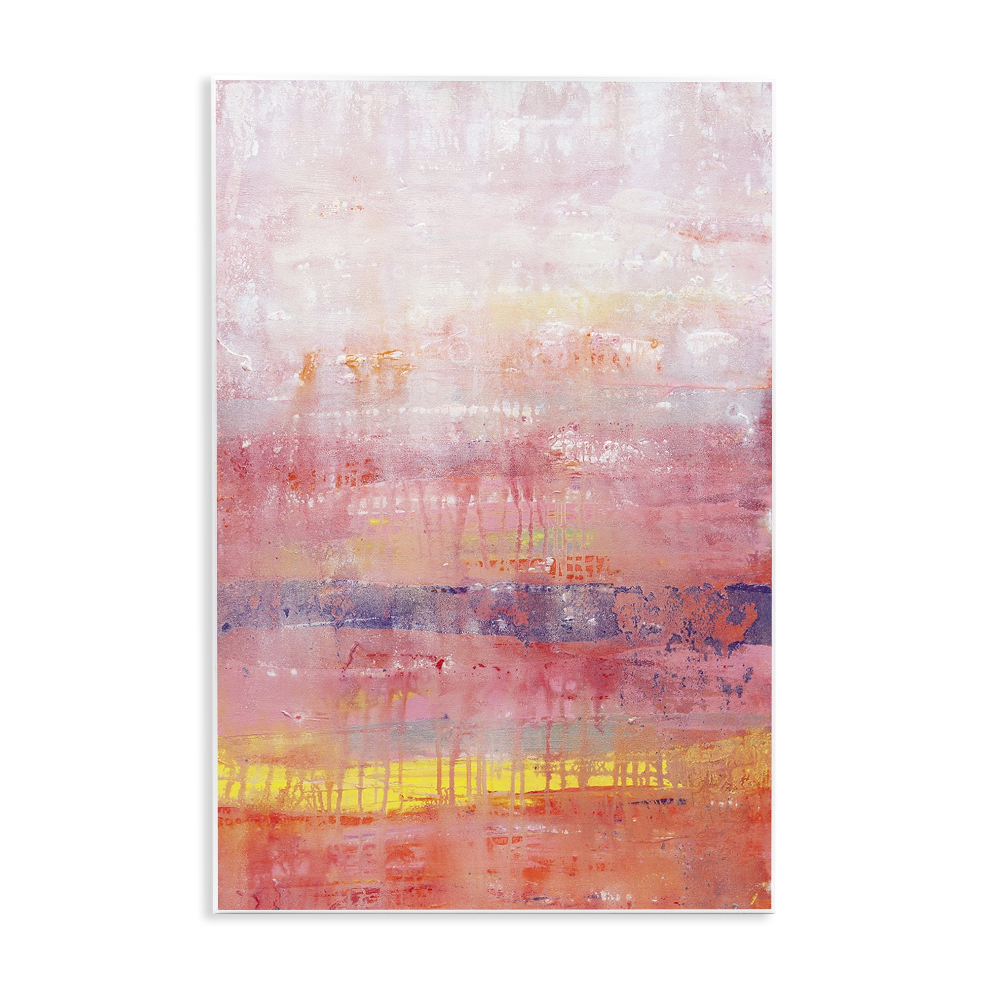 Stupell Industries Modern Paint Drip on Pink Abstract Painting Unframed Art Print Wall Art, 13 x 19