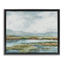 Stupell Industries Modern Paint Landscape Landscape Painting Black Floater Framed Art Print Wall Art, 21 x 17