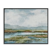 Stupell Industries Modern Paint Landscape Landscape Painting Black Framed Art Print Wall Art, 14 x 11