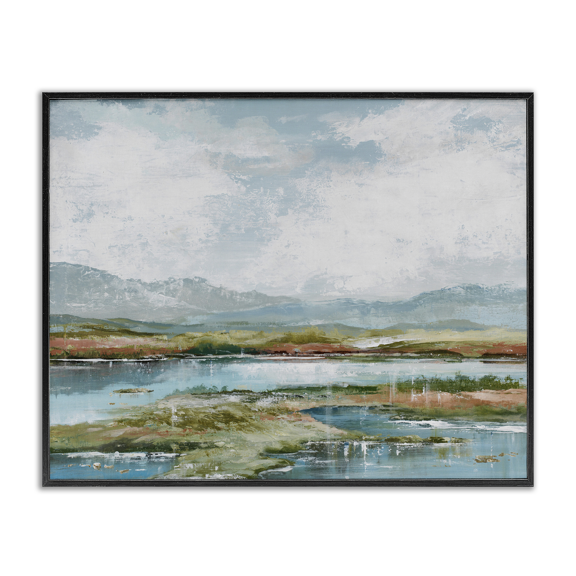 Stupell Industries Modern Paint Landscape Landscape Painting Black Framed Art Print Wall Art, 30 x 24