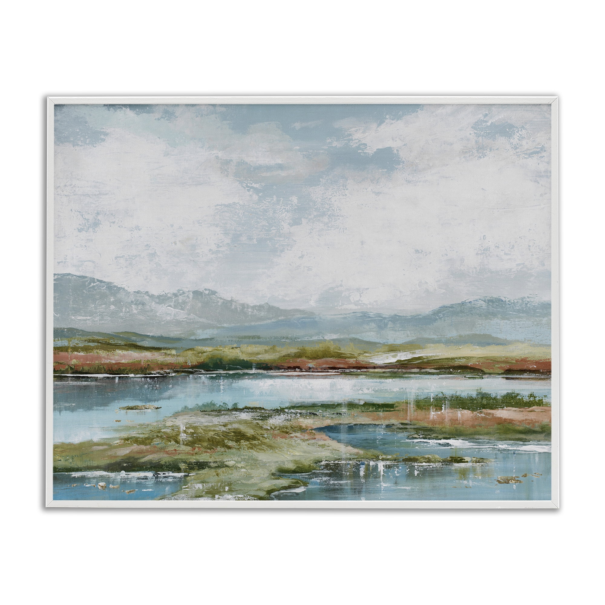 Stupell Industries Modern Paint Landscape Landscape Painting White Framed Art Print Wall Art, 30 x 24