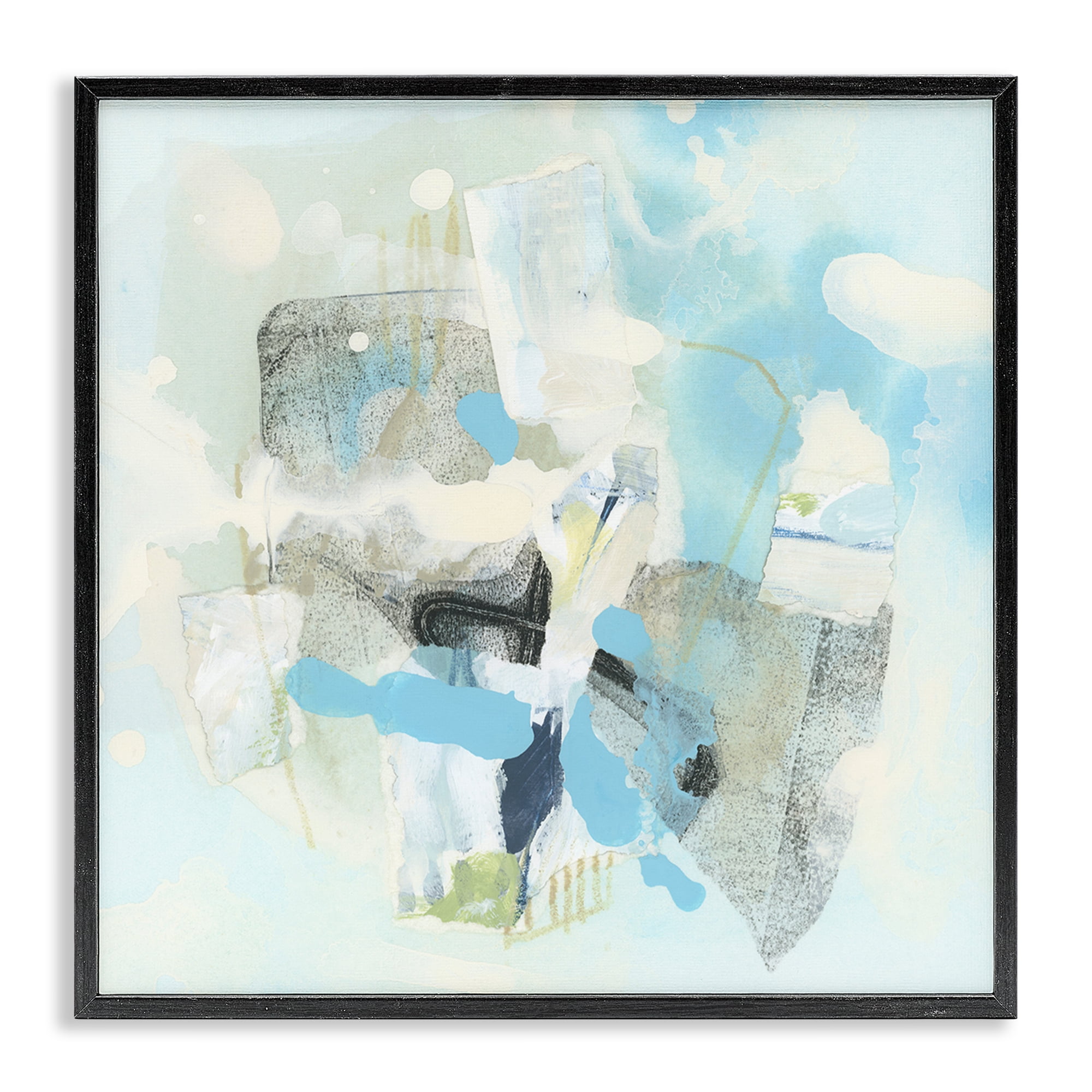 Stupell Industries Modern Paint Splash Abstract Abstract Painting Black Framed Art Print Wall Art, 17 x 17
