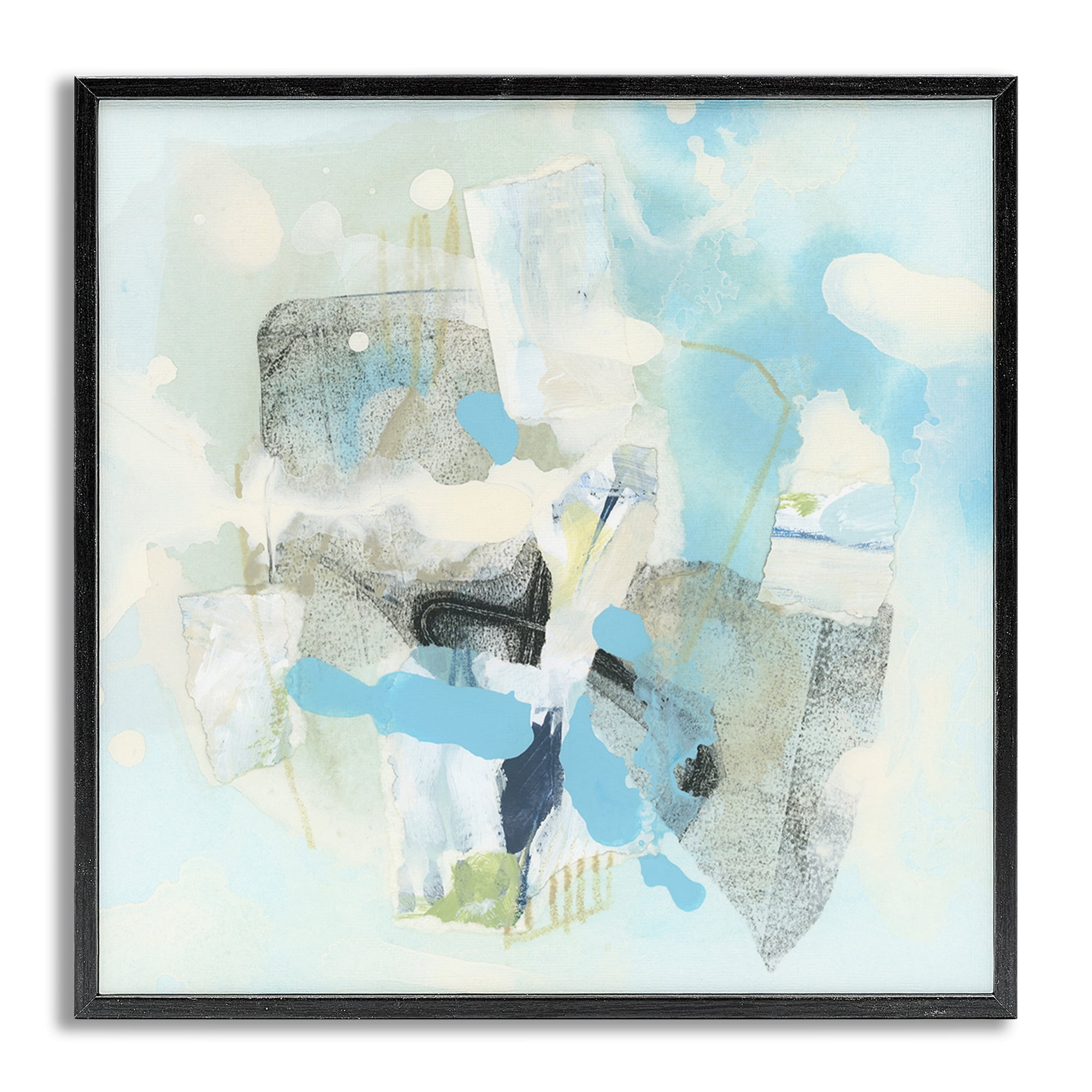 Stupell Industries Modern Paint Splash Abstract Abstract Painting Gray Framed Art Print Wall Art, 24 x 24