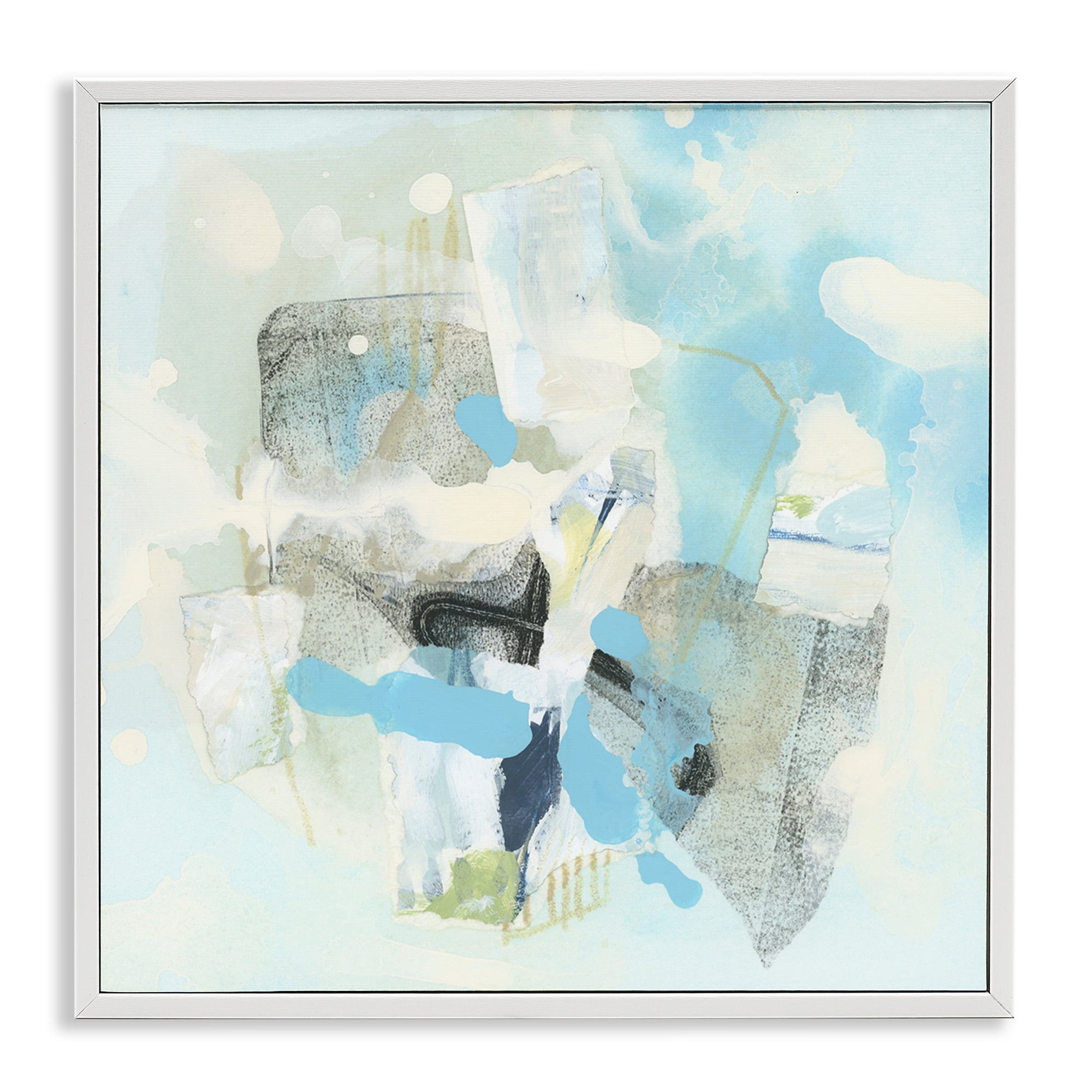 Stupell Industries Modern Paint Splash Abstract Abstract Painting White Framed Art Print Wall Art, 12 x 12
