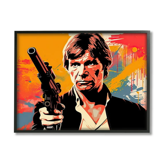 Stupell Industries Modern Paint Splash Sci-Fi Fairy Tales & Fantasy Painting Black Framed Art Print Wall Art, 14 x 11