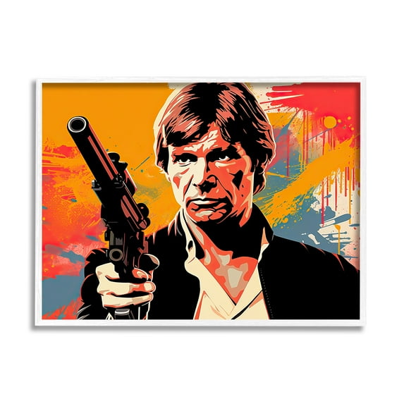 Stupell Industries Modern Paint Splash Sci-Fi Fairy Tales & Fantasy Painting White Framed Art Print Wall Art, 30 x 24