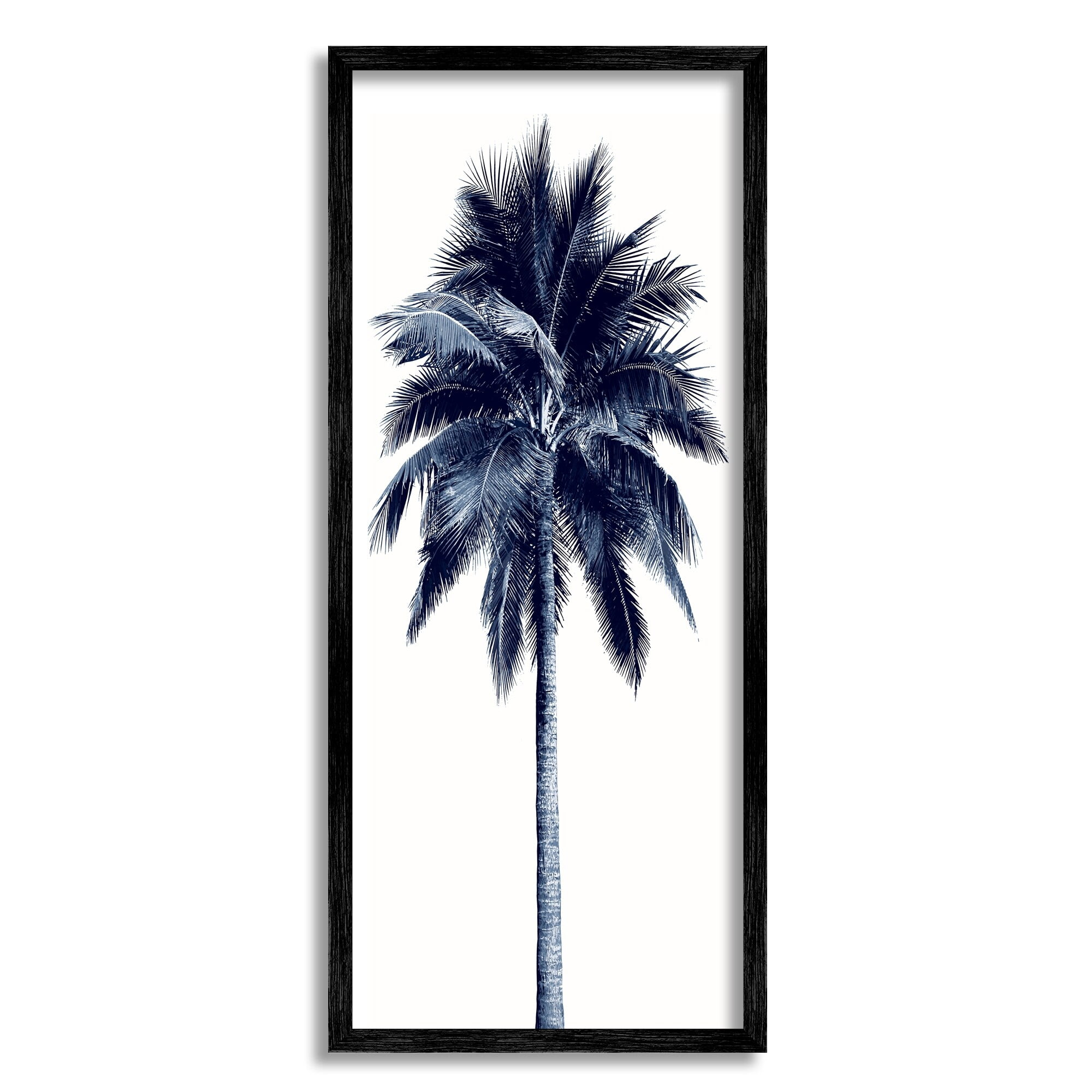 Stupell Industries Modern Palm Tree Plant Leaves Cropped Photography Framed Wall Art, 13 x 30, Design by Devon Davis