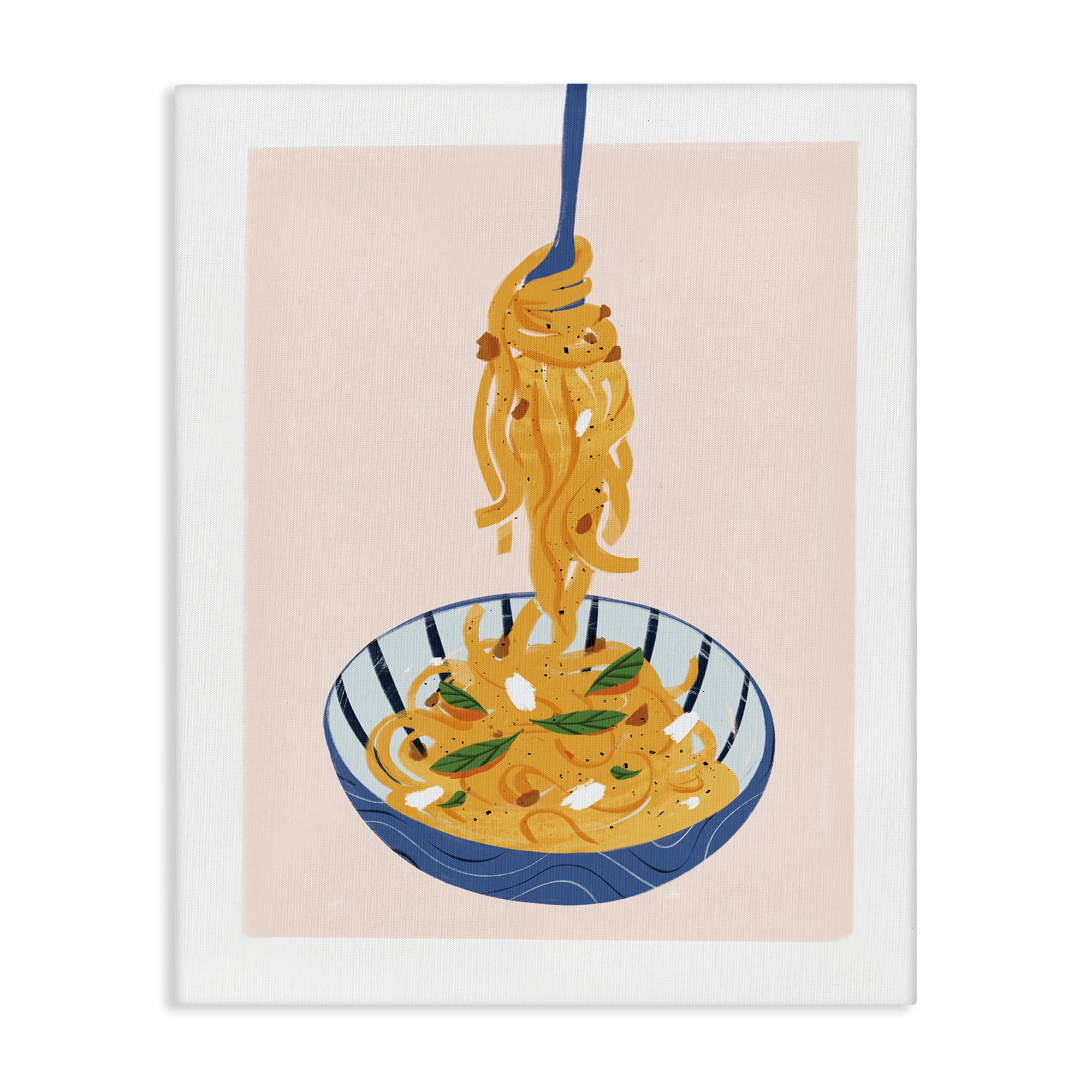 Stupell Industries Modern Pasta Bowl Food & Beverage Painting Wrapped Canvas Art Print Wall Art, 16 x 20