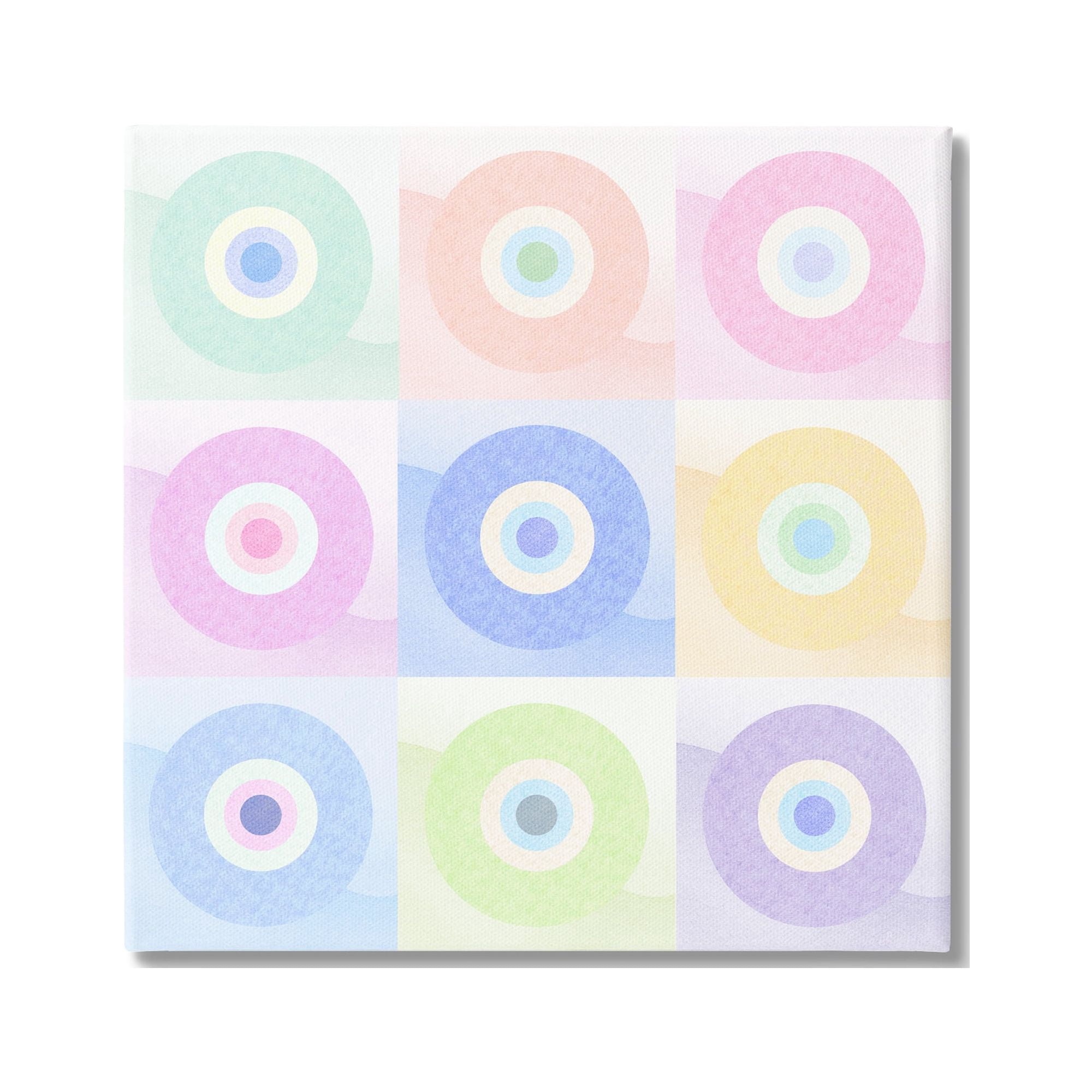 Stupell Industries Modern Pastel Circles Abstract Painting Gallery Wrapped Canvas Print Wall Art, 24 x 24