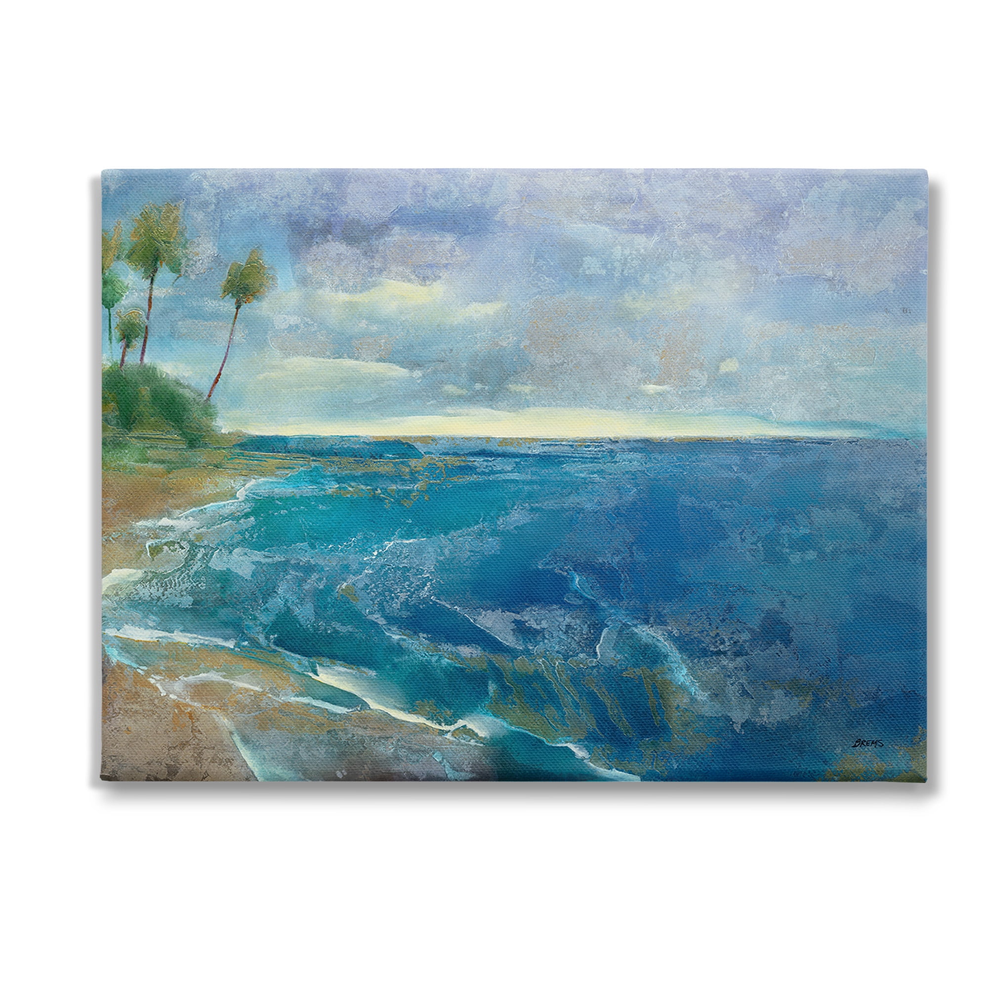 Stupell Industries Modern Pattern Tropics Landscape Painting Gallery Wrapped Canvas Art Print Wall Art, 40 x 30