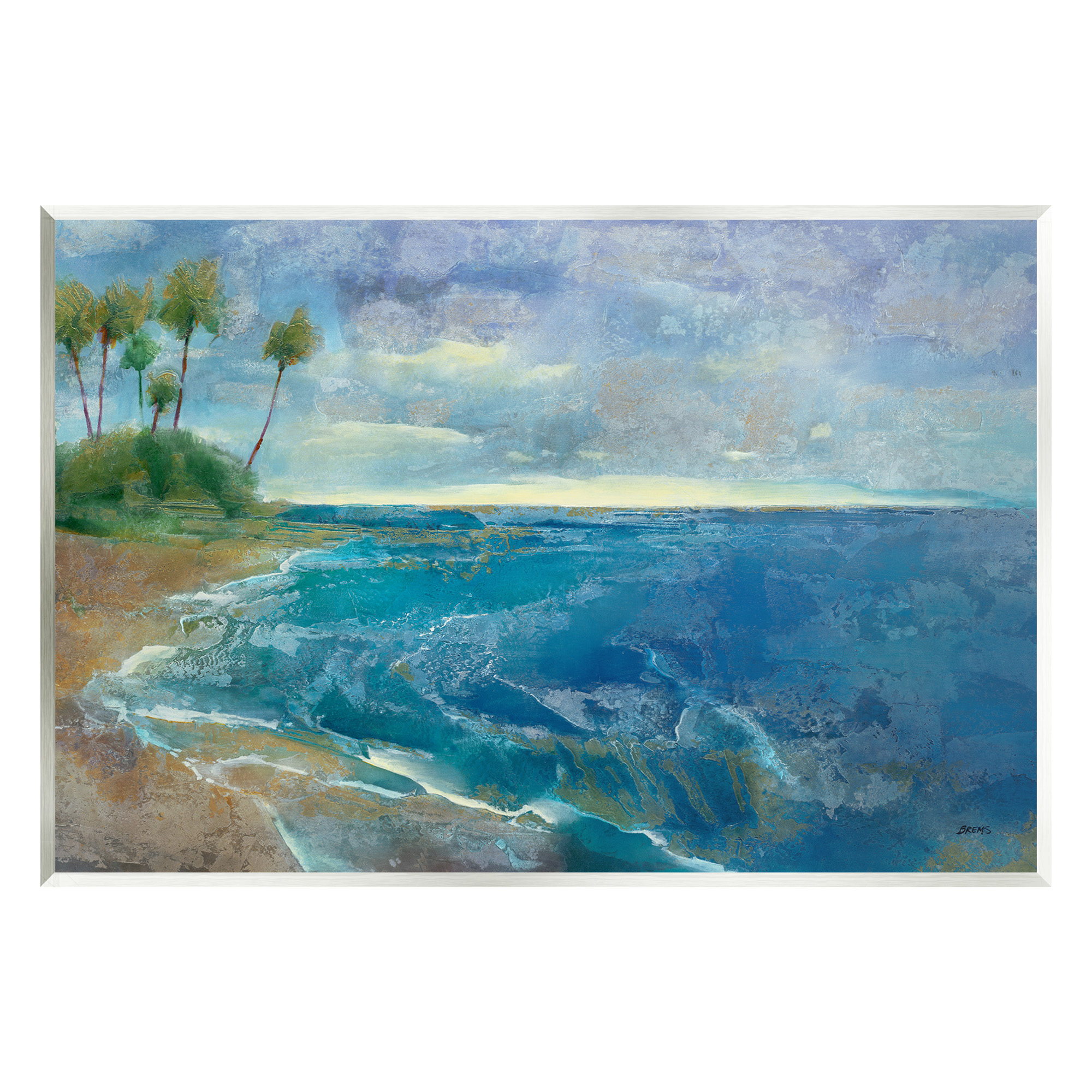 Stupell Industries Modern Pattern Tropics Landscape Painting Unframed Art Print Wall Art, 19 x 13