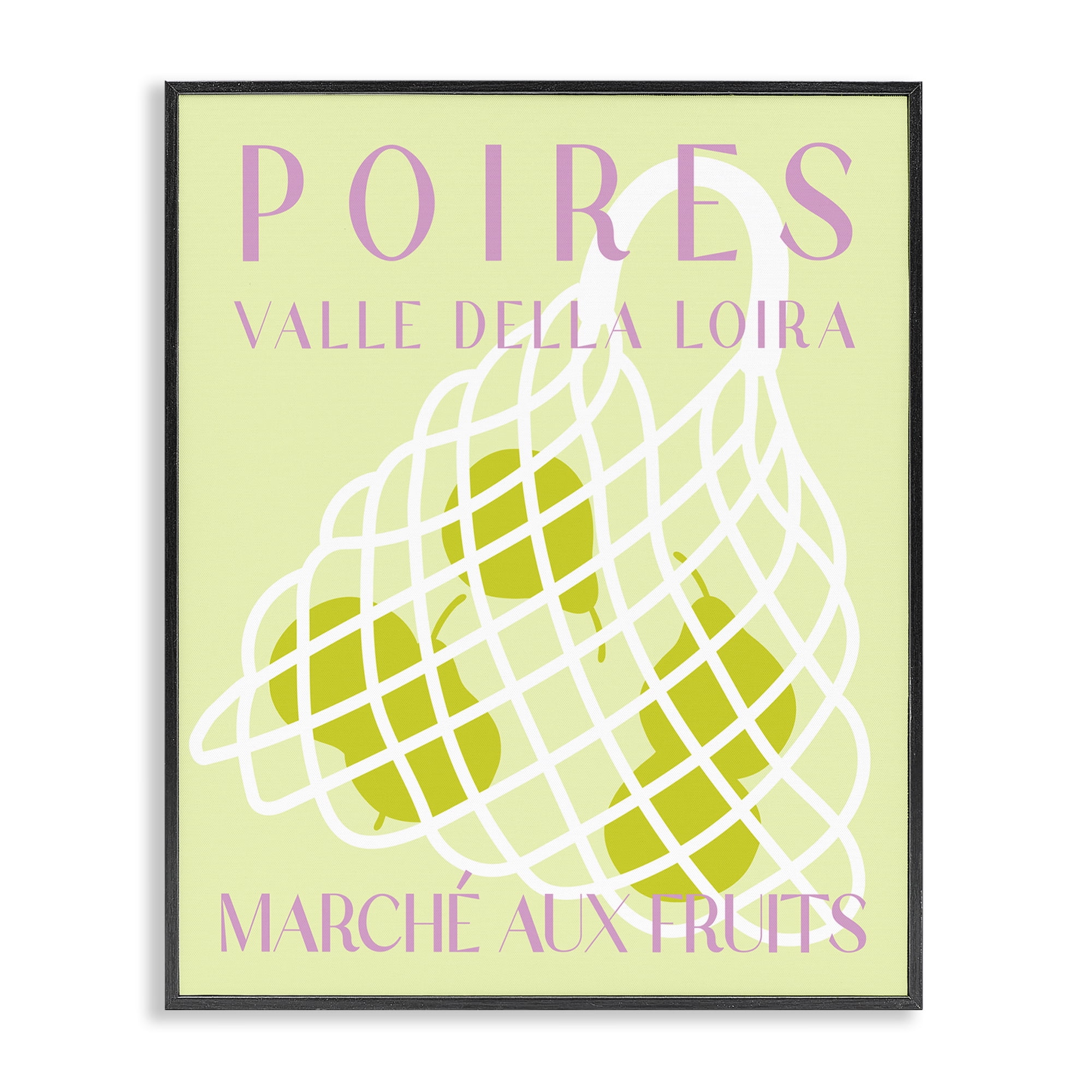 Stupell Industries Modern Pear Fruit Market Food & Beverage Painting Black Framed Art Print Wall Art, 16 x 20