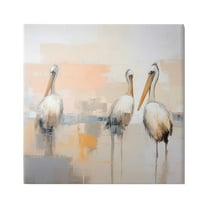 Stupell Industries Modern Pelicans Trio Animals & Insects Painting Gallery Wrapped Canvas Art Print Wall Art, 17 x 17