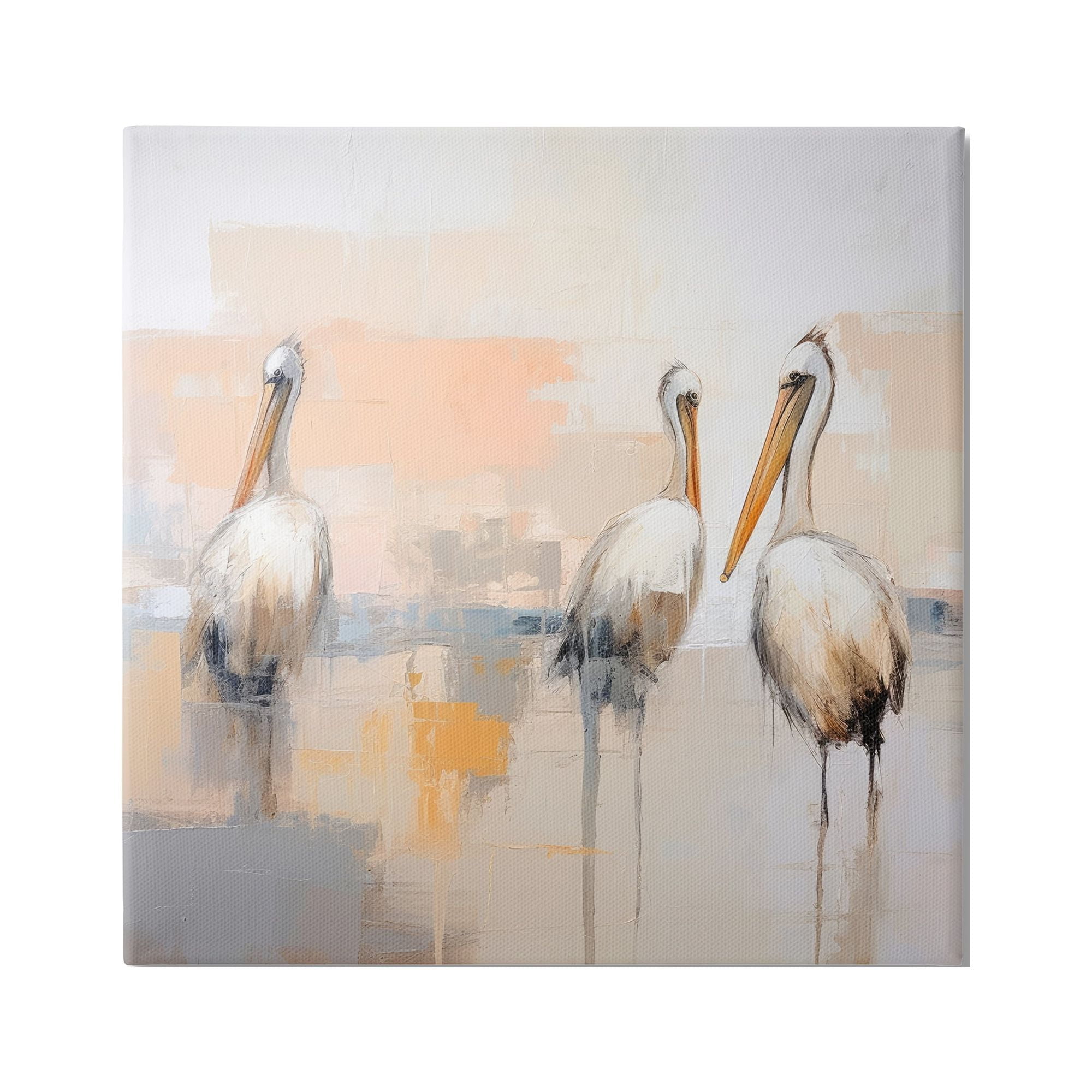 Stupell Industries Modern Pelicans Trio Animals & Insects Painting Gallery Wrapped Canvas Art Print Wall Art, 36 x 36