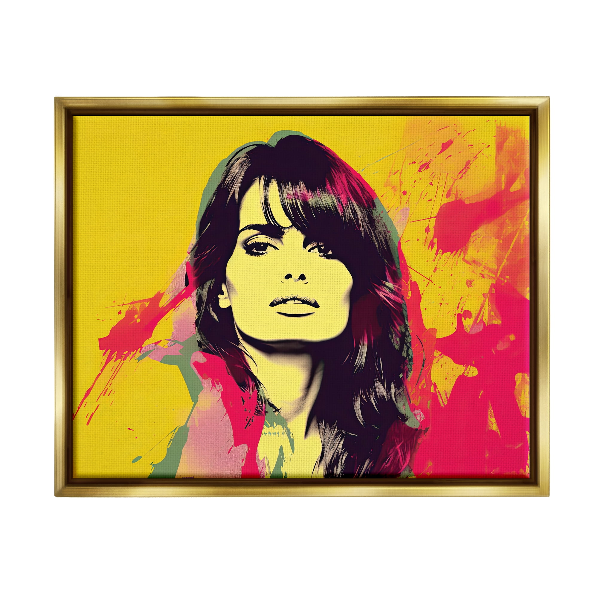 Stupell Industries Modern Penelope Cruz Abstract Painting Gold Floater Framed Art Print Wall Art, 21 x 17