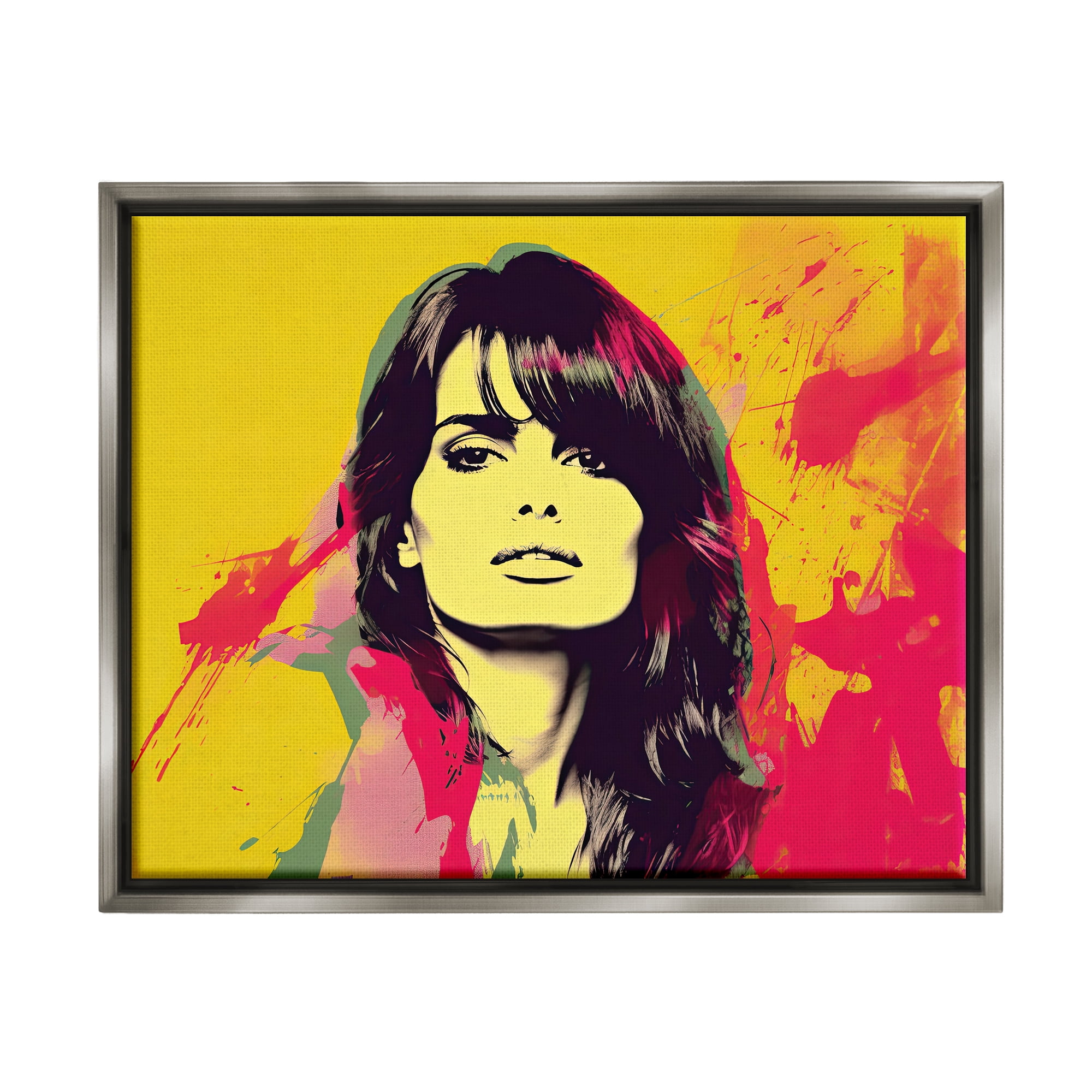 Stupell Industries Modern Penelope Cruz Abstract Painting Gray Floater Framed Art Print Wall Art, 21 x 17