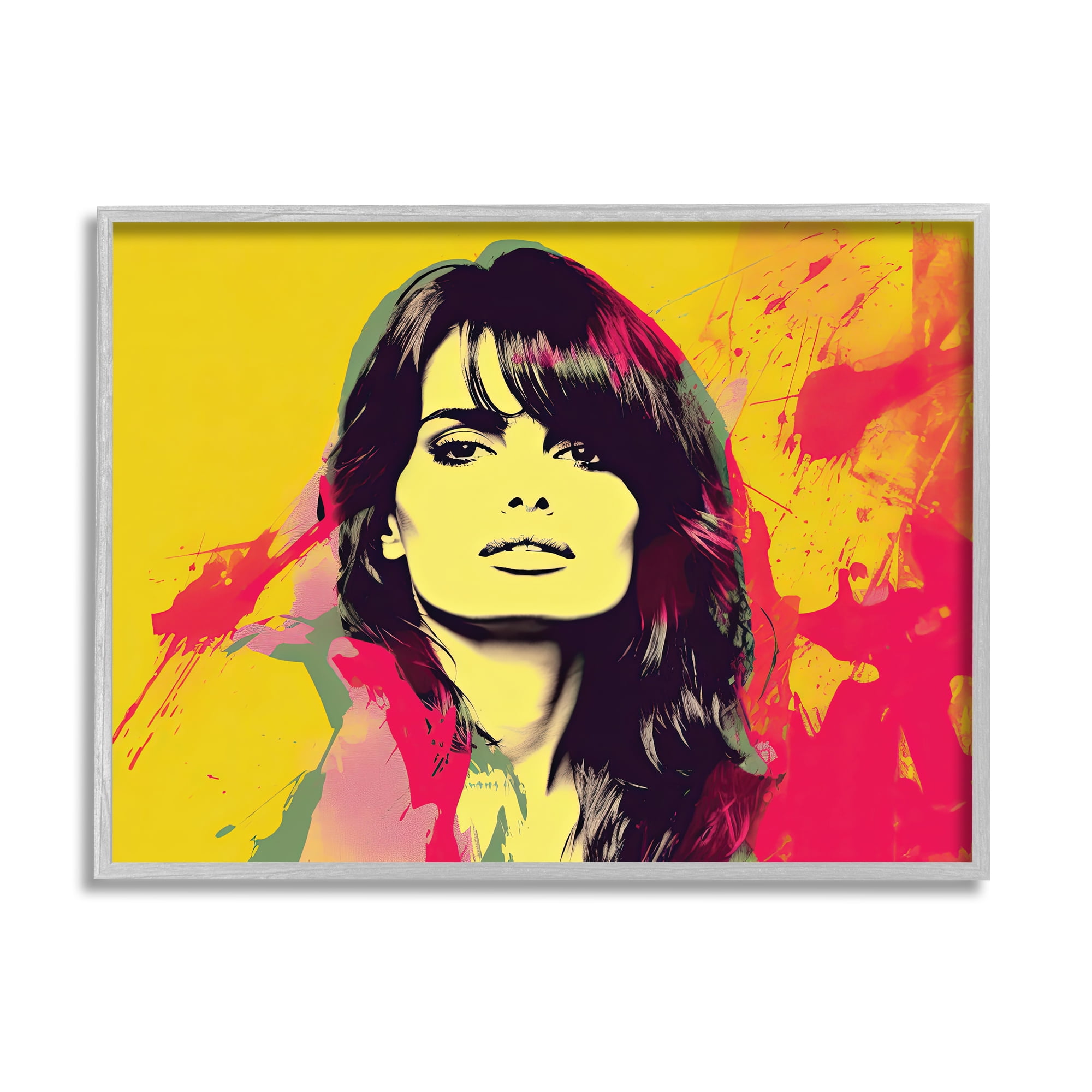Stupell Industries Modern Penelope Cruz Abstract Painting Gray Framed Art Print Wall Art, 14 x 11