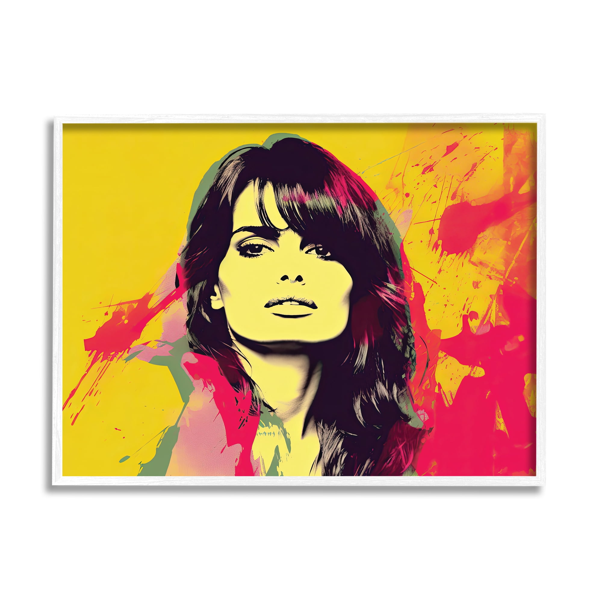 Stupell Industries Modern Penelope Cruz Abstract Painting White Framed Art Print Wall Art, 30 x 24