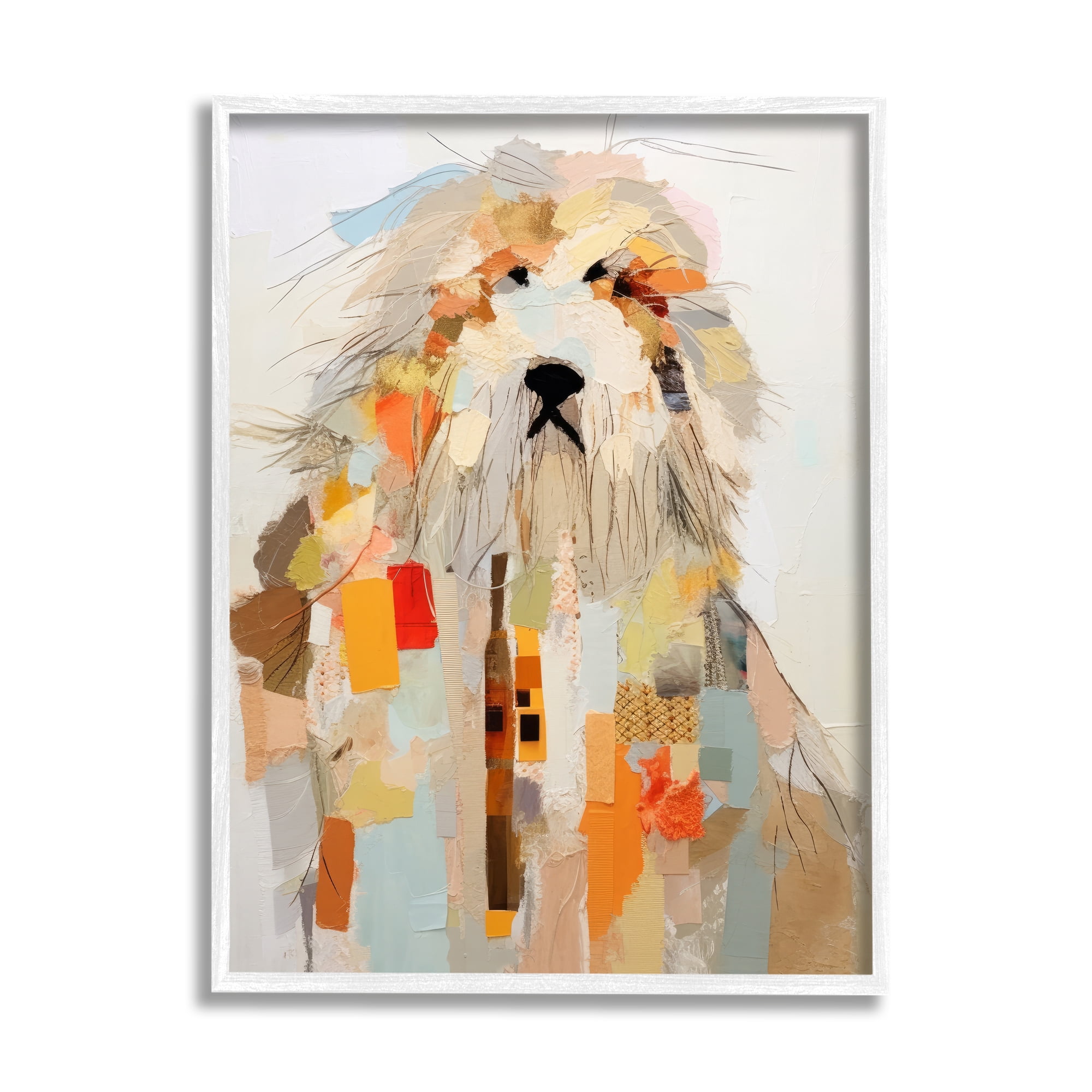 Stupell Industries Modern Pet Collage Animals & Insects Painting White Framed Art Print Wall Art, 24 x 30