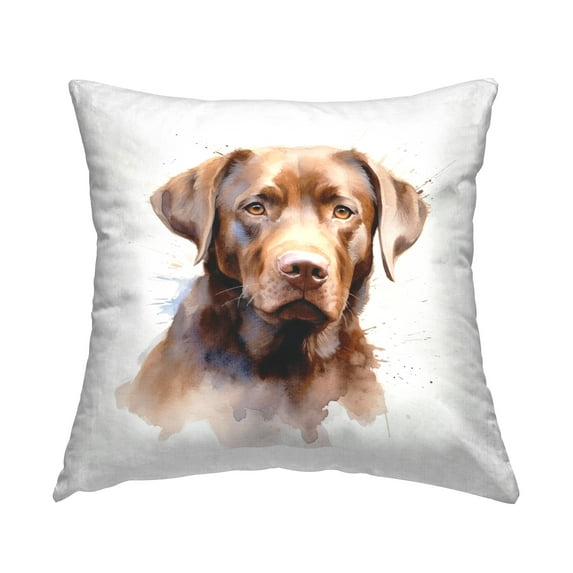 Stupell Industries Modern Pet Labrador Portrait Decorative Printed Throw Pillow, 18 x 18